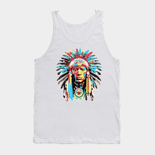 American Native Indian Brave Warrior Inspiration People Abstract Tank Top